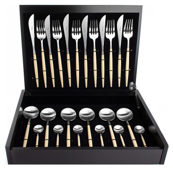 Набор столовых приборов CUTIPOL Goa GO.006 IV 24 шт., матовая сталь, ручки цвета слоновой кости