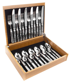 Набор столовых приборов CUTIPOL Line L.006 24 шт. на 6 персон, зеркальная сталь