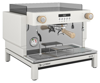 Кофемашина Crem EX3 Mini 1GR Display TA белая, высокая группа, светлый дуб