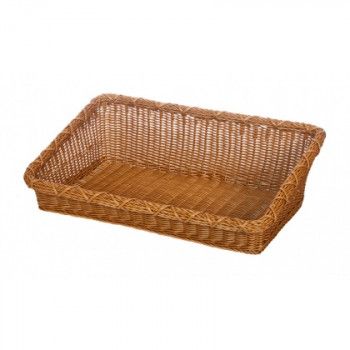 Корзинка пластиковая 600х400х90 мм прямоугольная коричневая [Brown 5533]