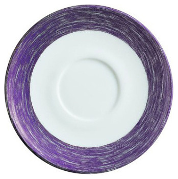 Блюдце чайное Arcoroc Brush L0782 14 см, бело-сиреневое