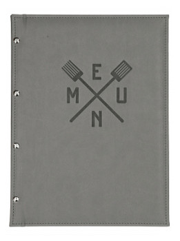 Папка меню Luxstahl вилка и лопатка, серая