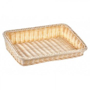 Корзинка пластиковая со скошенным бортом 380х260 мм бежевая [Beige 5450]