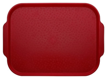 Поднос столовый Клен HORNA RED 130205 450х355 мм (полистирол) с ручками вишневый