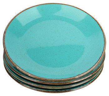 Набор из 4 десертных тарелок Porland Seasons POR0082 180 мм бирюзовый