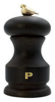 Мельница для соли Bisetti Bird h=110 мм бук, темное дерево