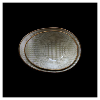 Салатник фигурный Corone Alveare HS179471 7,25" 185х135 мм 500 мл (фарфор) бежевый