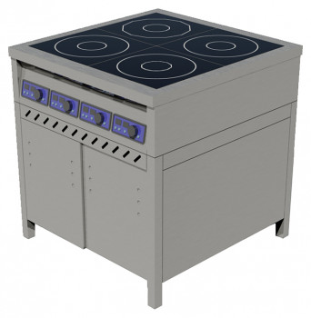 Плита индукционная ЦМИ ПИ-4 закрытая, распашные двери