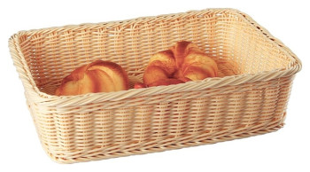 Корзина плетеная для выкладки Sunnex C04018 38х28 см h=9 см (полипропилен) бежевая