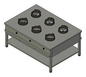 Плита газовая Вулкан KSW 06 8165 WOK