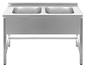 Ванна моечная Luxstahl ВМ2 12/6/8.5 (сталь 430-0,8) без фартука