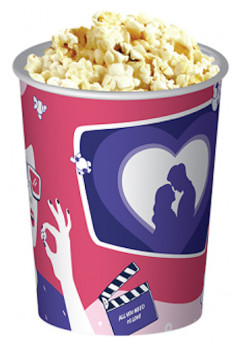 Стакан бумажный для попкорна FunFood Corporation East Europe V 32 "Про любовь"