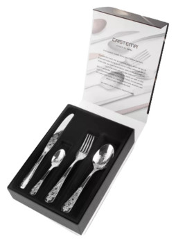 Набор столовых приборов CRISTEMA PEP-7800-24L 24 шт. на 6 персон, зеркальная полировка