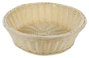 Корзинка плетеная Luxstahl Beige 2266 Ø 36 см h=10 см (пластик) круглая бежевая