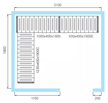 Комплект стеллажей POLAIR для КХН-7,71 (вариант 1, 3 яруса)