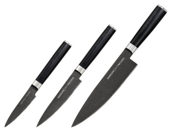 Набор кухонных ножей Samura Mo-V Stonewash SM-0220B/K