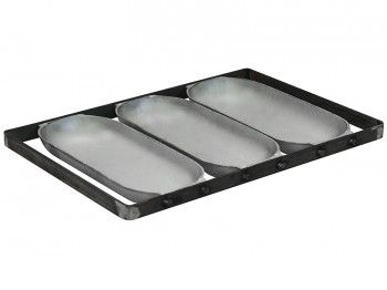 Хлебная форма батонница с ручками 250х105х30 мм 3-секционная