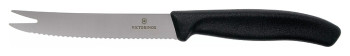 Нож для сыра и сосисок Victorinox 6.7863 Swiss Classic l=11 см (нерж. сталь / термопласт. эластомер) зубчатое лезвие с черной ручкой