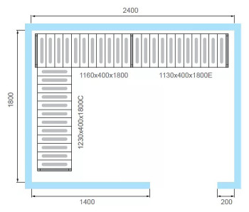 Комплект стеллажей POLAIR для КХН-8,81 (вариант 1, 4 яруса)