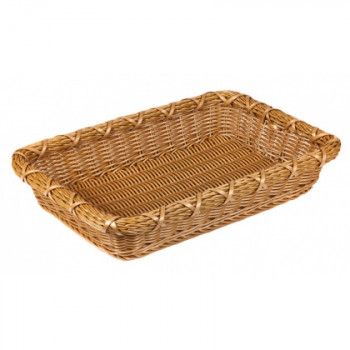 Корзинка пластиковая 300х450х80 мм прямоугольная коричневая [Brown 5503]