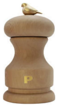 Мельница для соли Bisetti Bird h=110 мм бук, светлое дерево