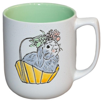 Кружка P.L. Proff Cuisine Кроличья доброта 500 мл (керамика) белая / зеленая внутри