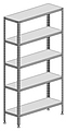 Стеллаж со сплошными полками Марихолодмаш С-5-0,6/0,95/2,0