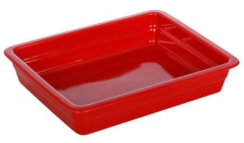 Гастроемкость керамическая «Corone» GN 1/2 326х265х60 мм красная [LQ-QK15029-186C]