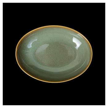 Блюдо сервировочное Corone Primavera HS167081 8,5" 22х16,5 см (фарфор) овальное зеленое