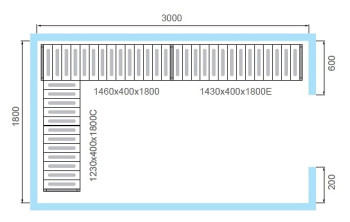 Комплект стеллажей POLAIR для КХН_11,02 (вариант 1, 4 яруса)