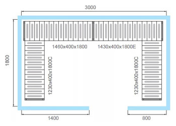 Комплект стеллажей POLAIR для КХН_11,02 (вариант 2, 5 ярусов)
