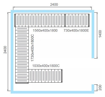 Комплект стеллажей POLAIR для КХН-11,75 (вариант 2, 3 яруса)