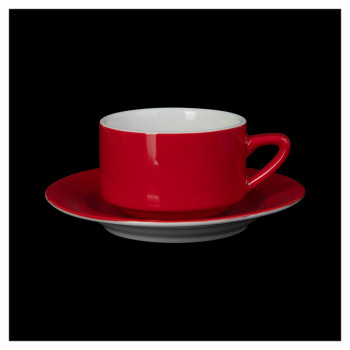 Чайная пара Corone Gusto 7925/7927 250 мл (фарфор) красная