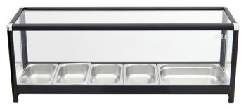 Подставка для гастроемкостей Osba 4+1 со стеклом, черная