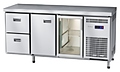 Стол холодильный Abat СХС-60-02 (1 дверь-стекло, 1 дверь, 2 ящика, без борта)