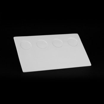 Блюдо прямоугольное «Chan Wave» 385х235 мм плоское с выемками