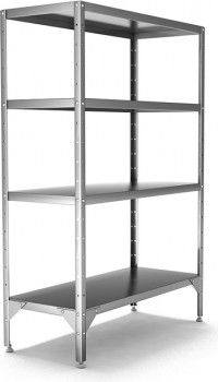 Стеллаж со сплошными полками С-1500х500х2000/4 нерж