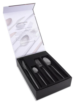 Набор столовых приборов CRISTEMA PEP-19300-24LEBLAC 24 шт., на 6 персон, матовая полировка, черный