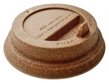 Крышка для стакана ЭКОПАК 200-250 мл D 80 мм из рисовой лузги с носиком