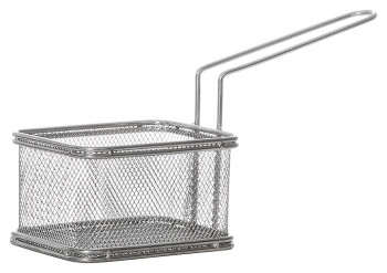 Корзинка для подачи картофеля фри Luxstahl QL089-02 9х7,5х6,5 см (нерж. сталь) с рукояткой