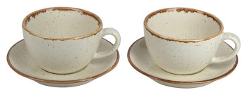 Набор из 4 чайных пар Porland Seasons POR0004 340 мл бежевый