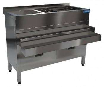 Барная станция КАМИК 1050х450(570)х820 мм, 1 рейл, 2 ящика