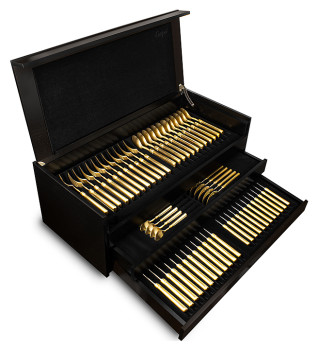 Набор столовых приборов CUTIPOL Fontainebleau P1A.72 GB 72 шт., матовая позолота