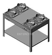 Плита газовая Вулкан KSB04 8126 WOK