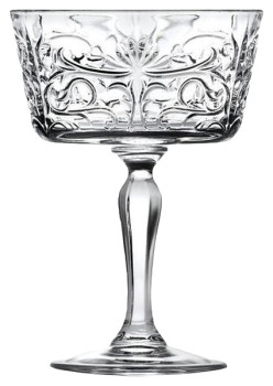 Бокал блюдце для шампанского RCR Cristalleria Italiana Luxion Tattoo 26638020006 260 мл (хрустальное стекло)