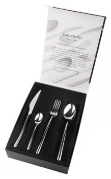 Набор столовых приборов CRISTEMA PEP-16200-24L 24 шт. на 6 персон, зеркальная полировка