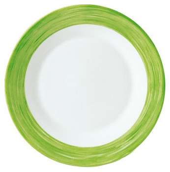 Тарелка Arcoroc Brush C3769 25,4 см, бело-зеленая