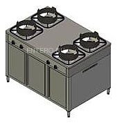 Плита газовая Вулкан KSB04 8874 WOK