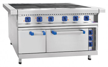 Плита электрическая Abat ЭП-6ЖШ-01 (нержавеющая сталь духовка)