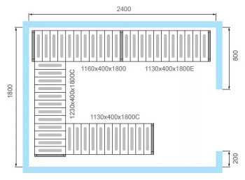 Комплект стеллажей POLAIR для КХН-8,81 (вариант 2, 4 яруса)